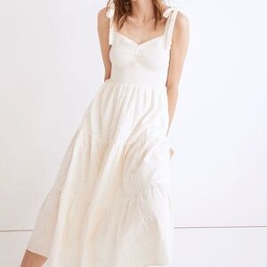 Madewell Eyelet Lucie Tie-Strap Midi Dress